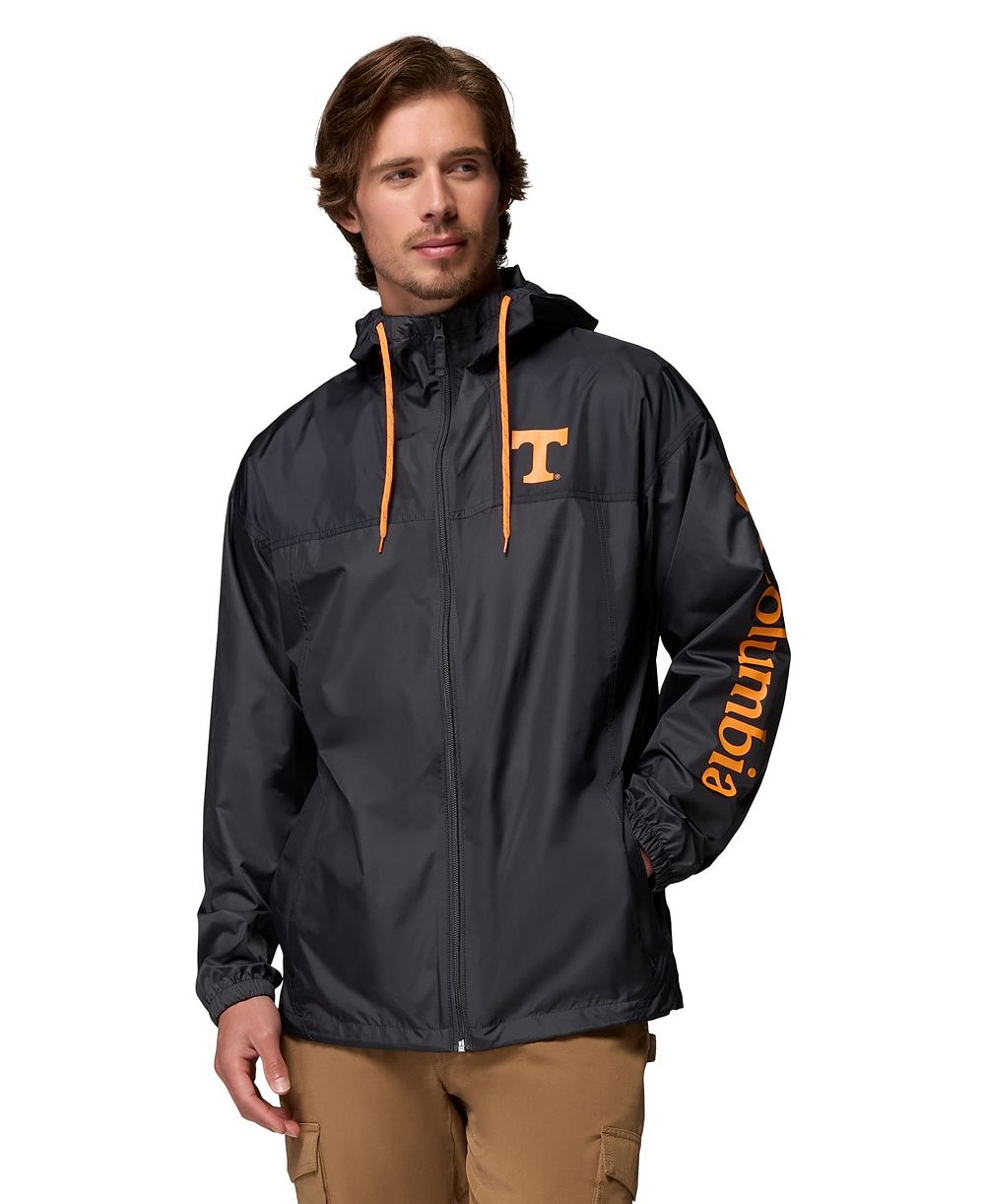 Columbia Men's Black Tennessee Volunteers Flash Challenger II Full-Zip Hooded Windbreaker
