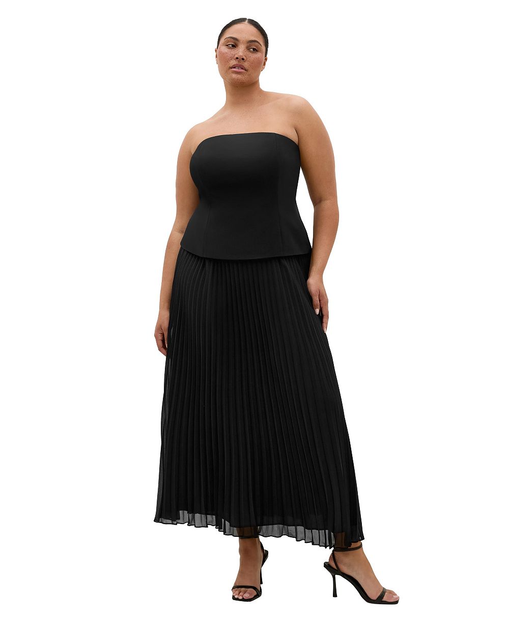 Женское макси-платье CITY CHIC Plus Size Loretta без бретелек со складками