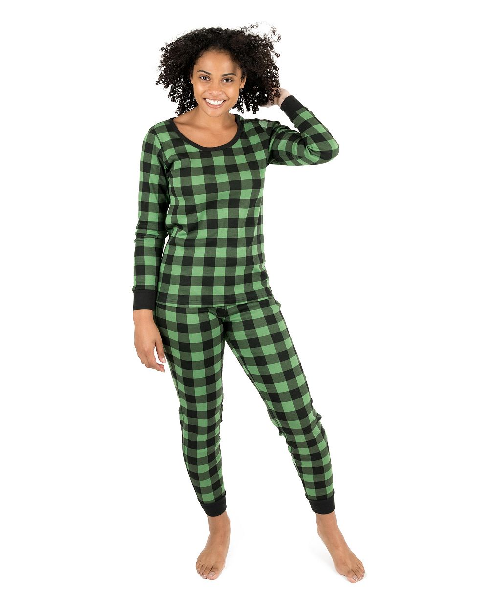 Leveret Women’s Two Piece Cotton Plaid Holiday Pajamas