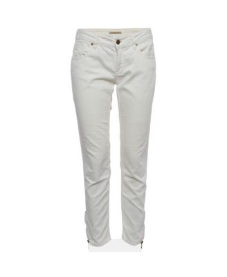 Pre-Owned Burberry Women's Culham Mid-Rise Skinny Jeans with Side Zipper
