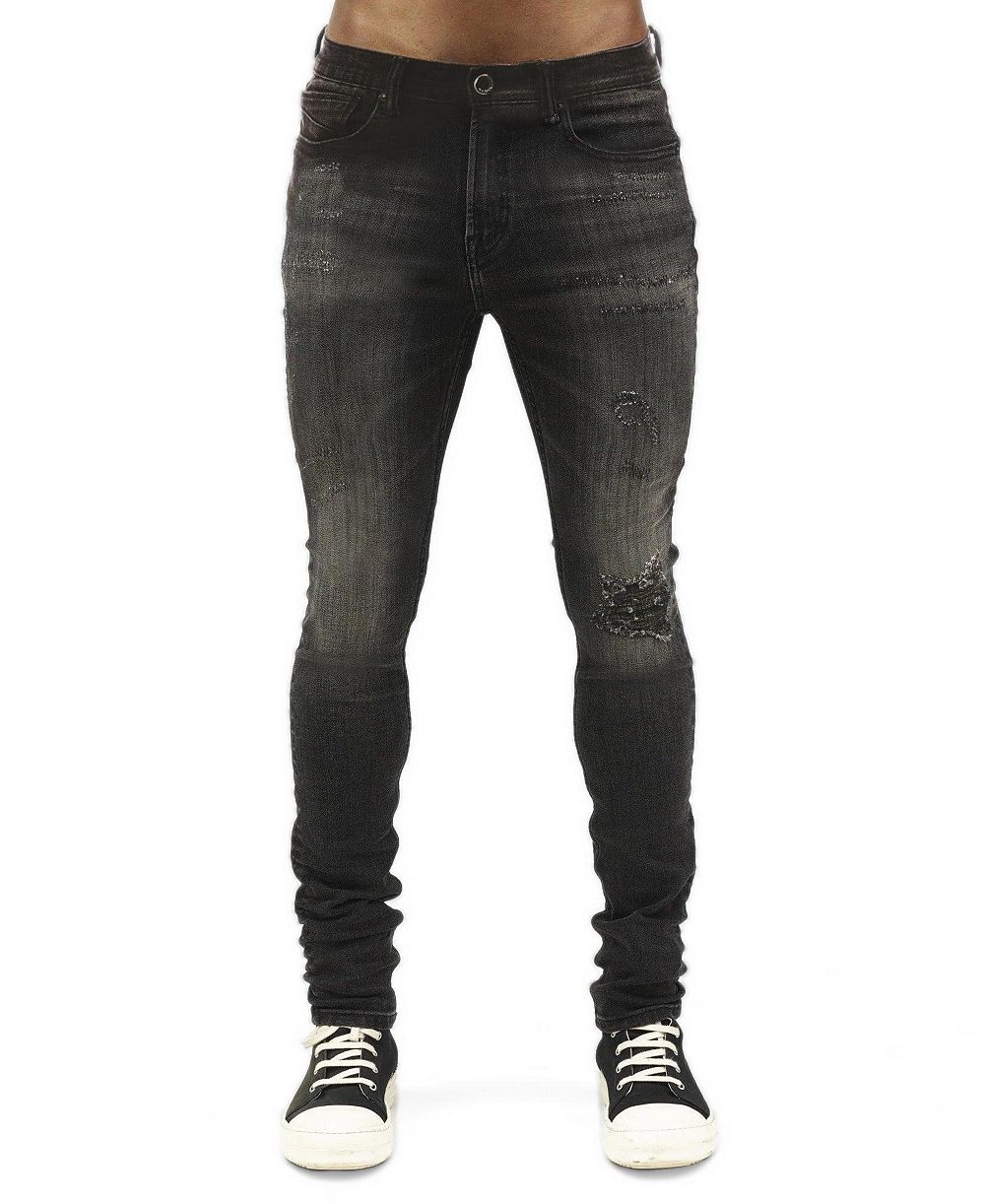 Hvman Chosen To Prevail x Cult Men's Strat Super Skinny Stretch Low-Rise Jeans