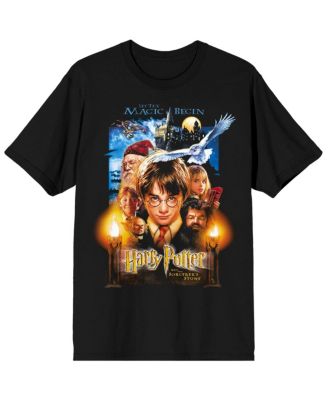 Harry Potter Men's Sorcerer's Stone Movie Poster Relaxed-Fit Graphic T-Shirt