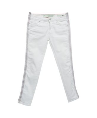 Pre-Owned Off-White Women's Mid-Rise Skinny Logo Tape Detail Denim Jeans