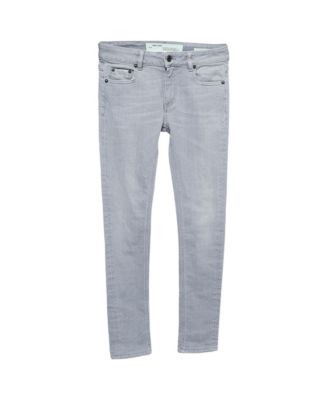 Pre-Owned Off-White Women's Mid-Rise Skinny Cotton-Blend Jeans