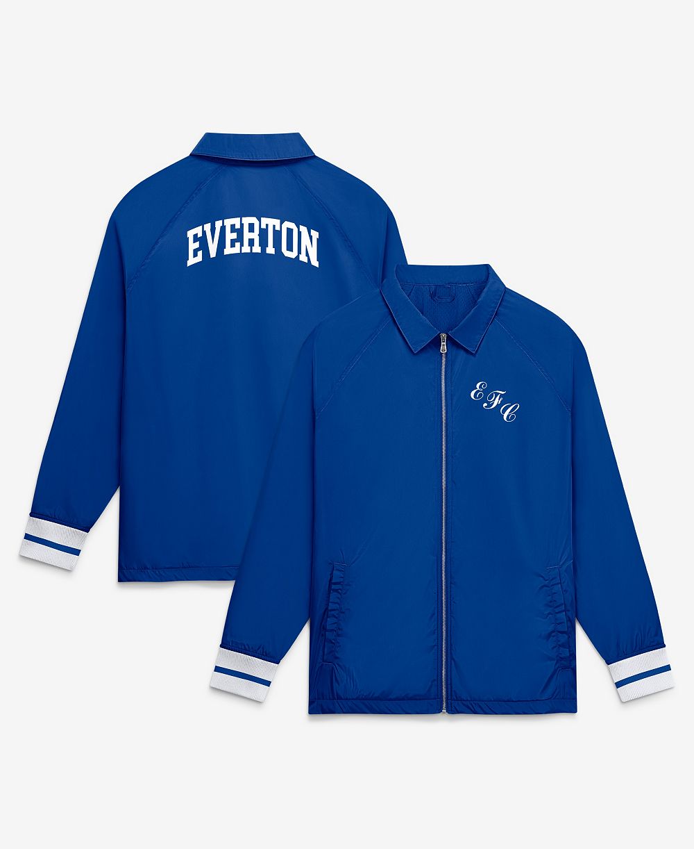 Fanatics Men's Everton FC Classics Coach Full-Zip Rib-Knit Cuffs Jacket