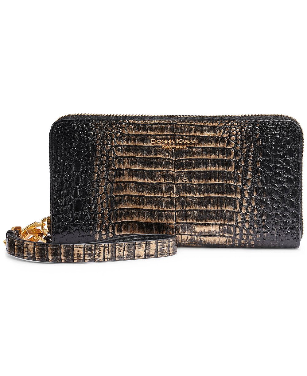 Кожаный кошелек Donna Karan New York Continental на молнии