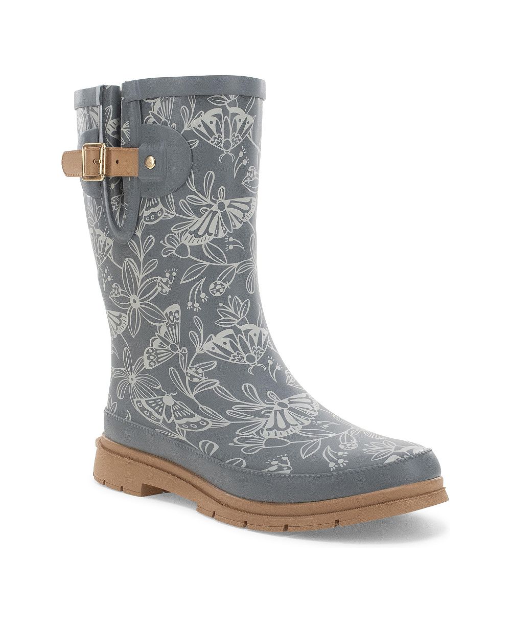 Westerns Chiefs Women's Forest Floor Faux Fur Mid Rain Boot