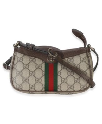Б/у сумка Gucci Mini Ophidia из канваса с монограммой GG Supreme в бежево-черном цвете
