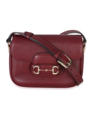 Pre-Owned Gucci Red Soft Calfskin Horsebit 1955 Small Shoulder Bag