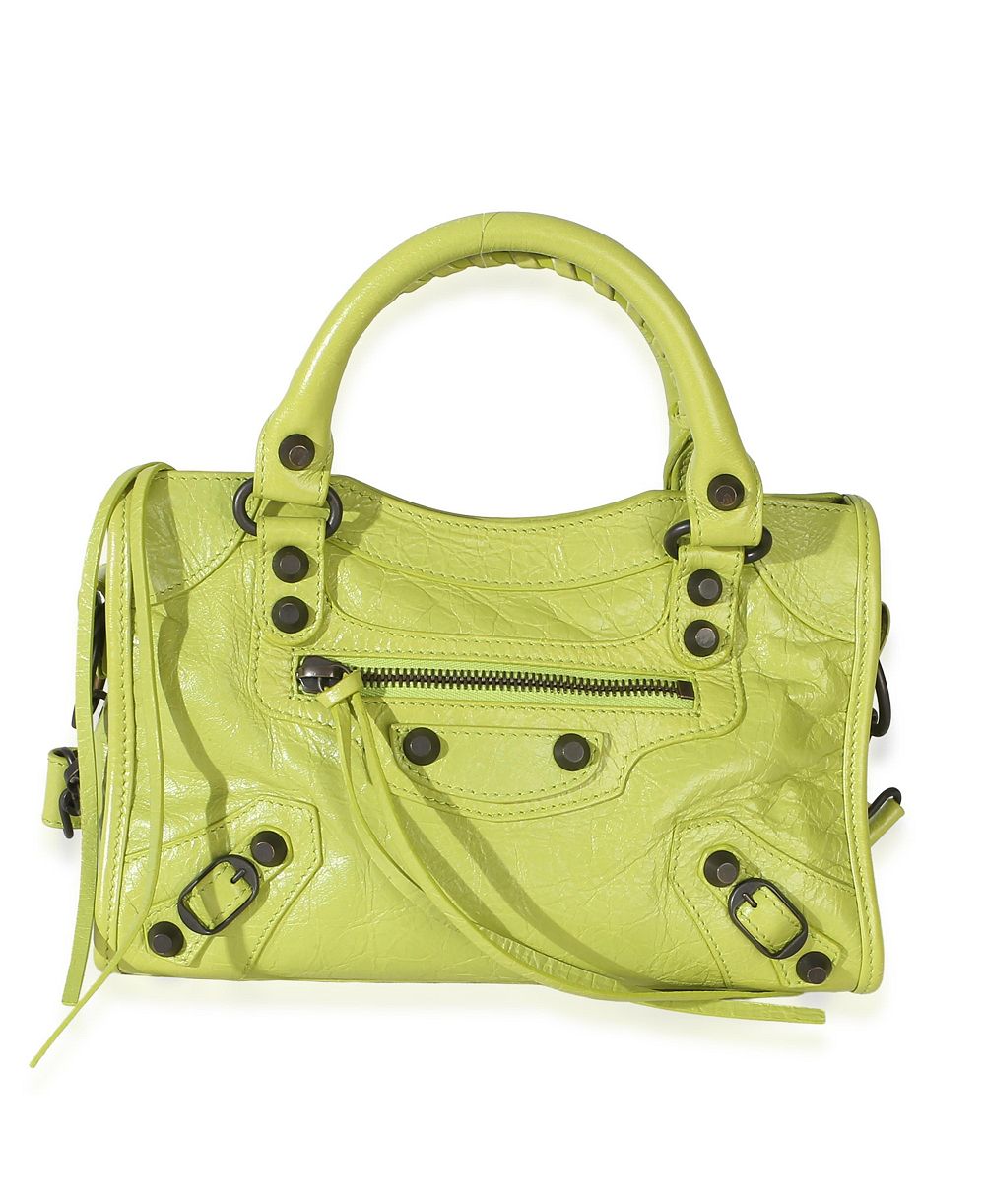 Pre-Owned Balenciaga Pistache Agneau Arena Classic Hardware Mini Le City сумка