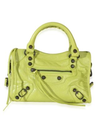 Pre-Owned Balenciaga Pistache Agneau Arena Classic Hardware Mini Le City сумка