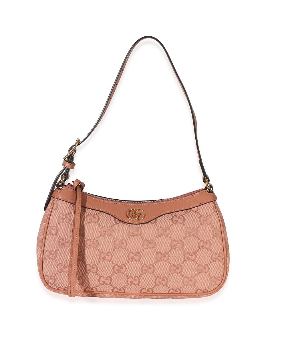 Pre-Owned Gucci Light Pink GG Canvas Small Ophidia Shoulder Bag