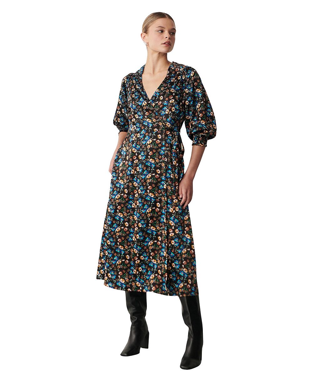 Finery London Women's Kiera Floral-Print Midi Short-Sleeve Dress