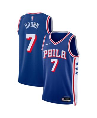 Nike мужская и женская джерси Philadelphia 76ers Swingman - Icon Edition, цвет Royal, игрок Jaylen Brown