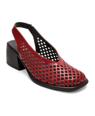 Forever and Always Shoes Women's Monvera Block Heel Leather Slingback Sandal