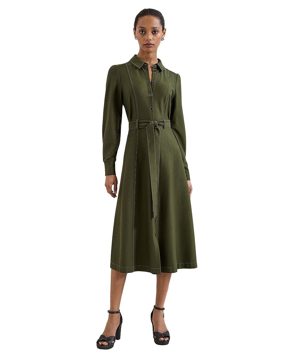 Phase Eight Women's Avelyn Long Sleeve Belted Midi Shirt Dress
