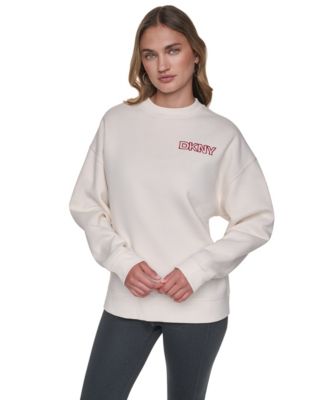 DKNY Sport женский оверсайз пуловер с вышивкой и круглым вырезом