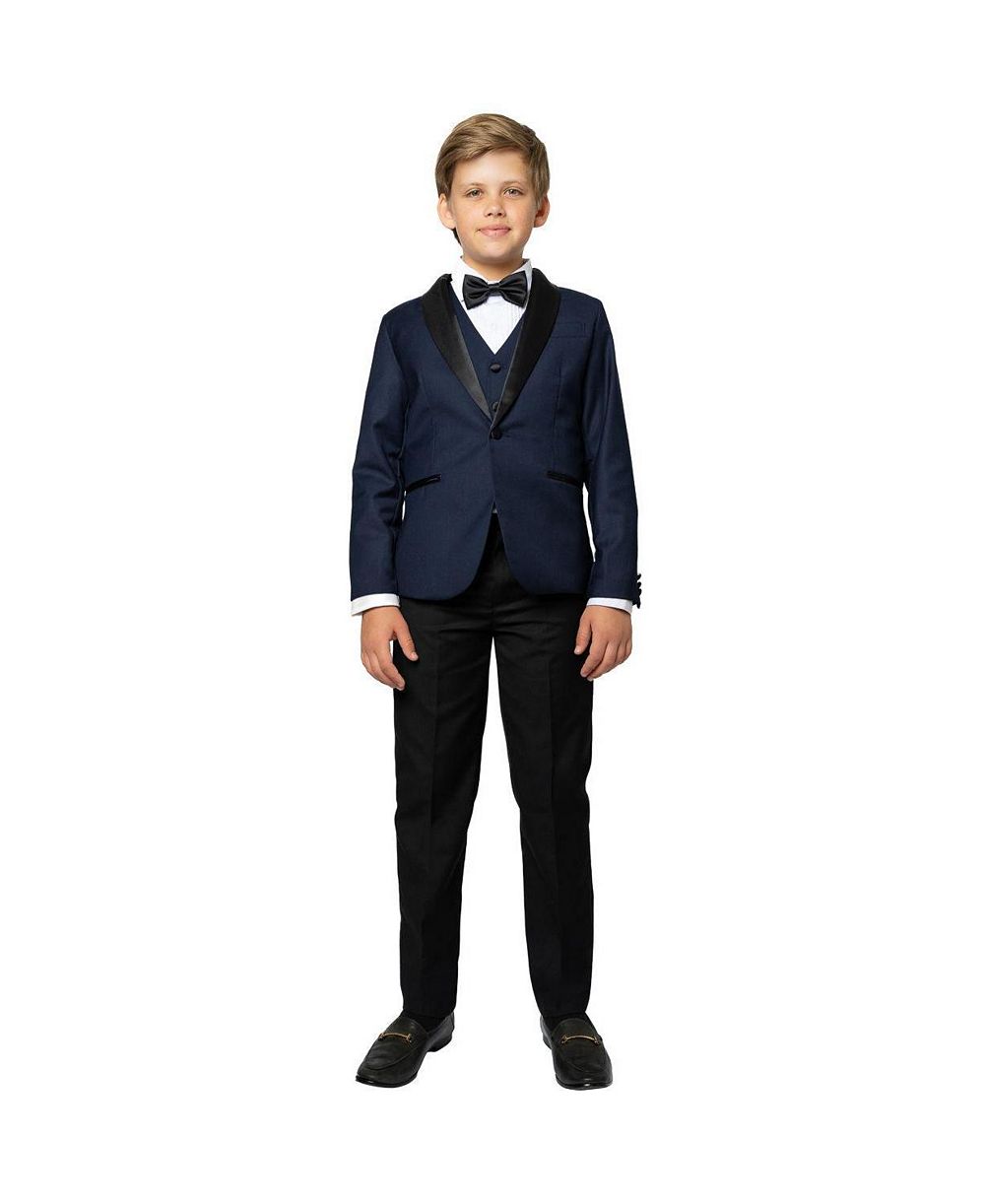Мужской комплект Peanut Butter Collection Boys' 4-20 Love and Angels Slim Fit: пиджак, жилет, брюки, бабочка и рубашка, 5 предметов