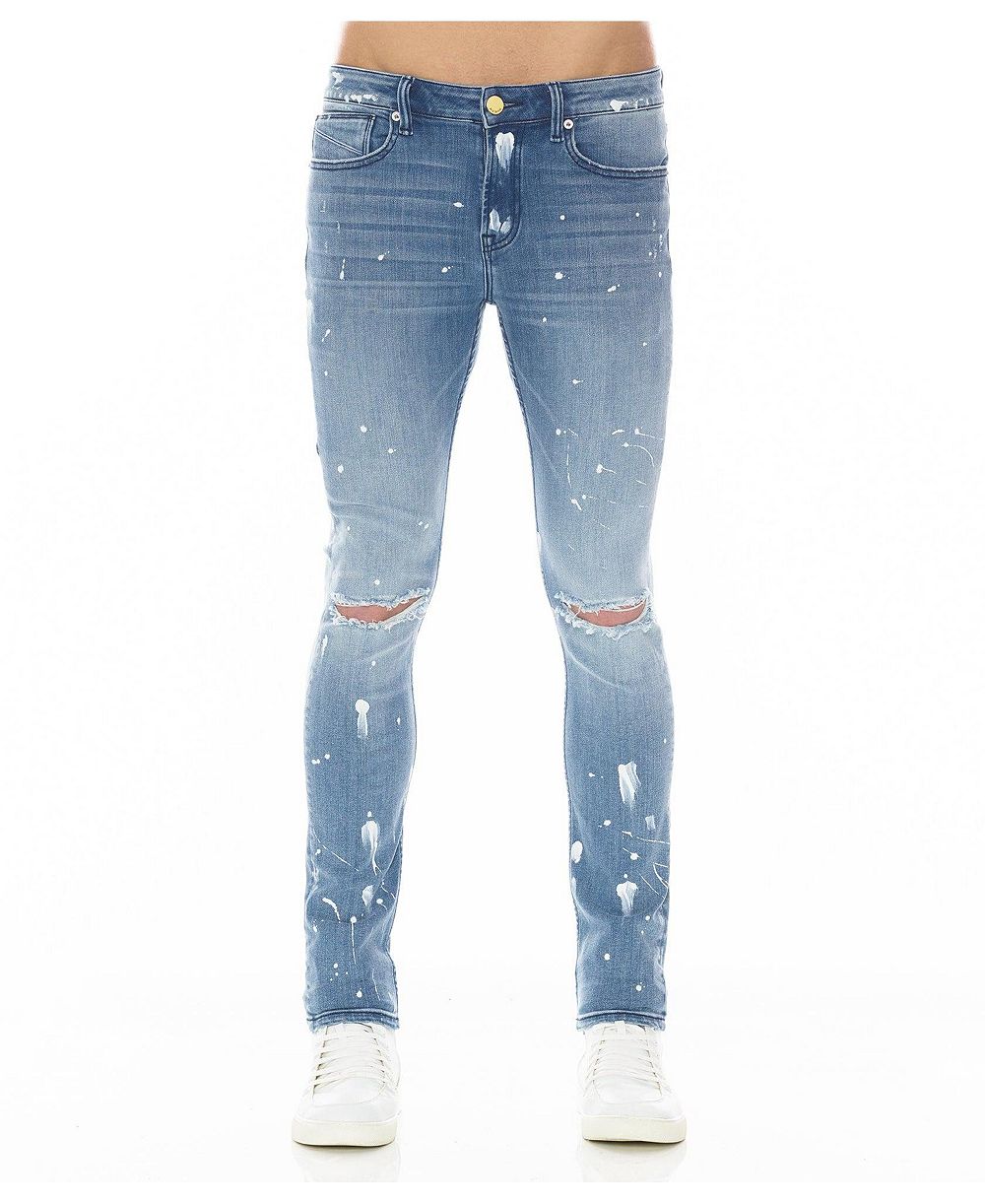 Hvman Chosen To Prevail x Cult Men's Strat Ripped and Paint-Splatter Super-Skinny Jeans