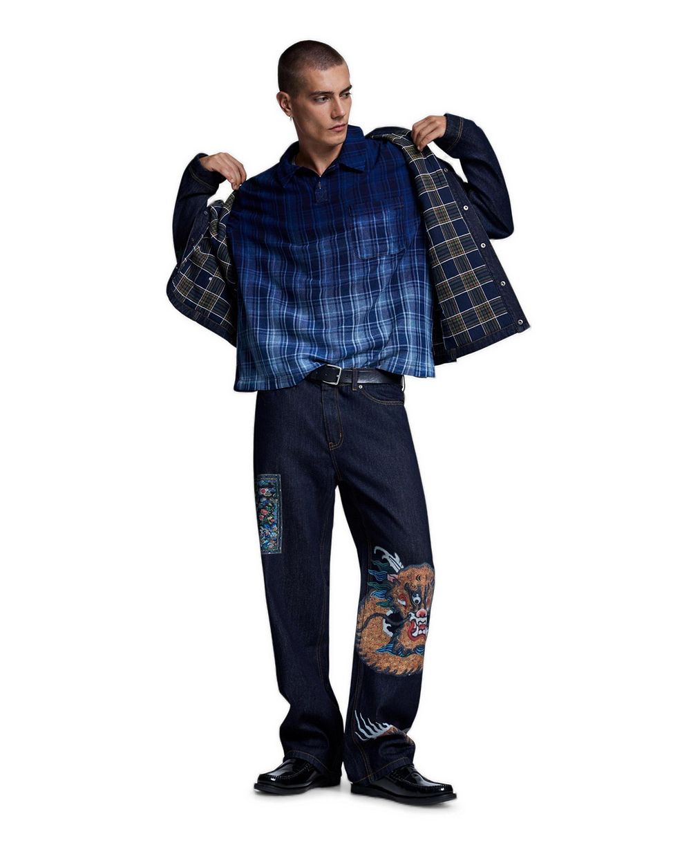 Desigual Men's Straight-Leg Figurative Embroidery Jeans