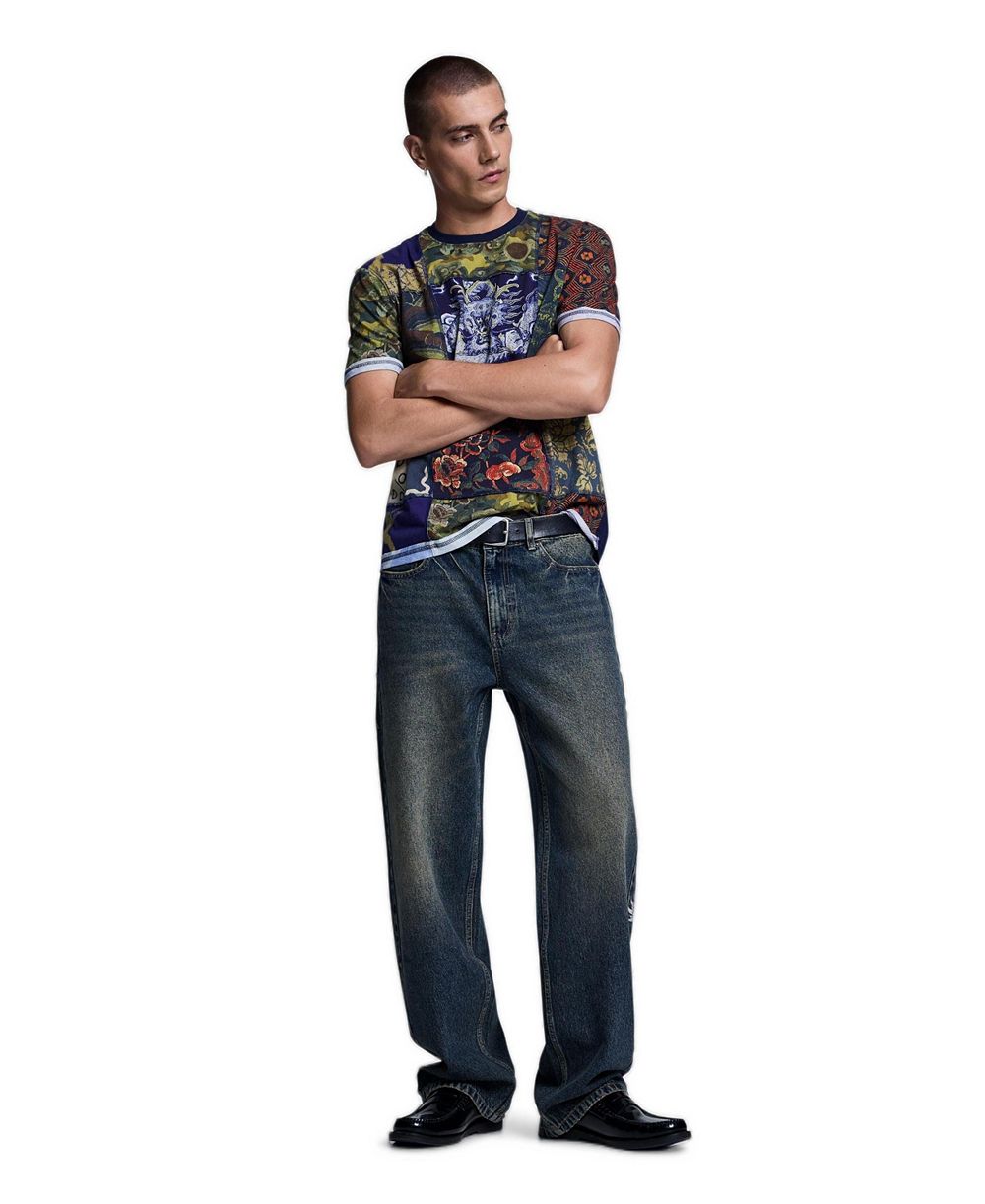 Desigual Men's Straight-Leg Embroidered Denim Jeans