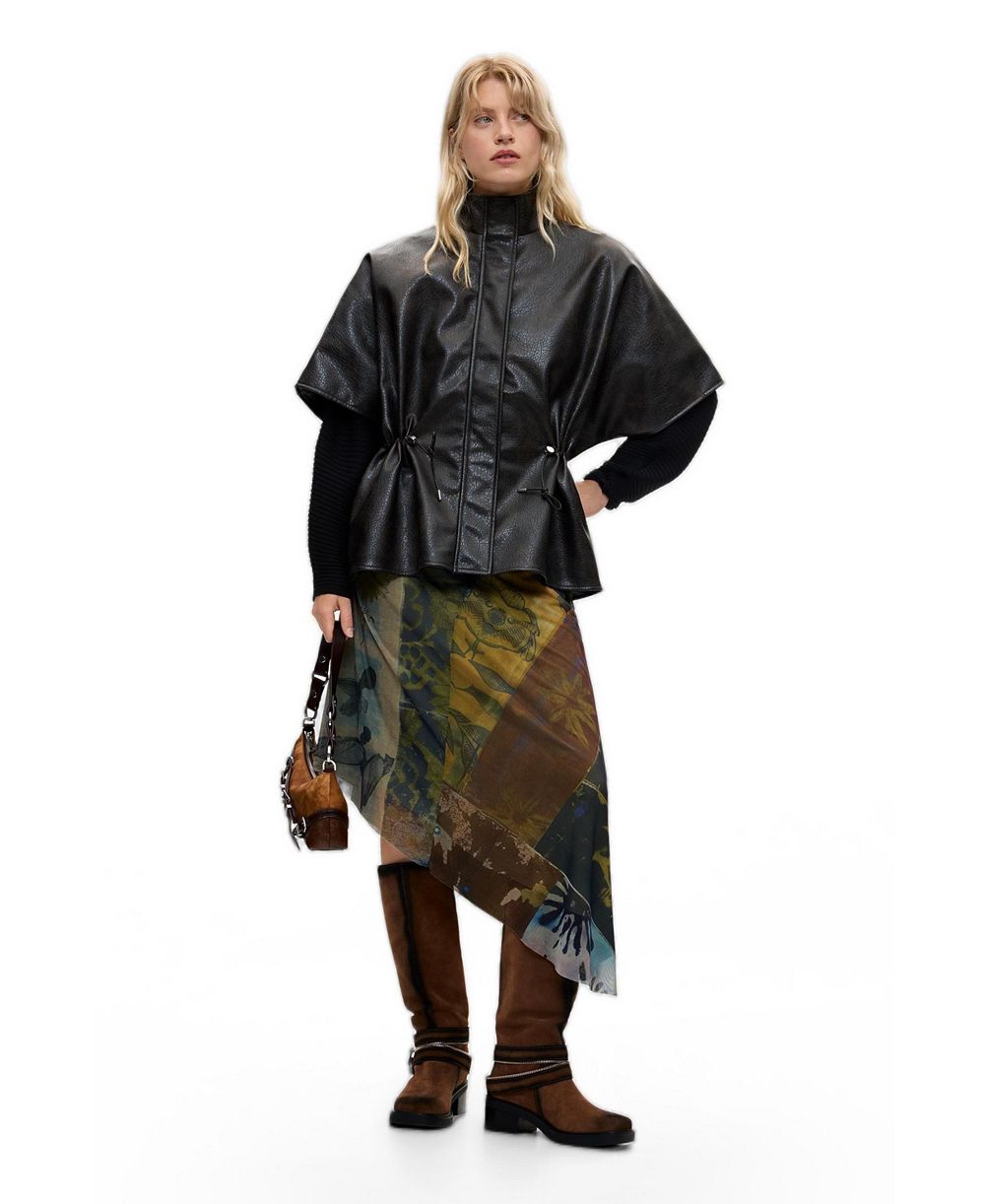 Desigual Women's Poncho Leather Effect