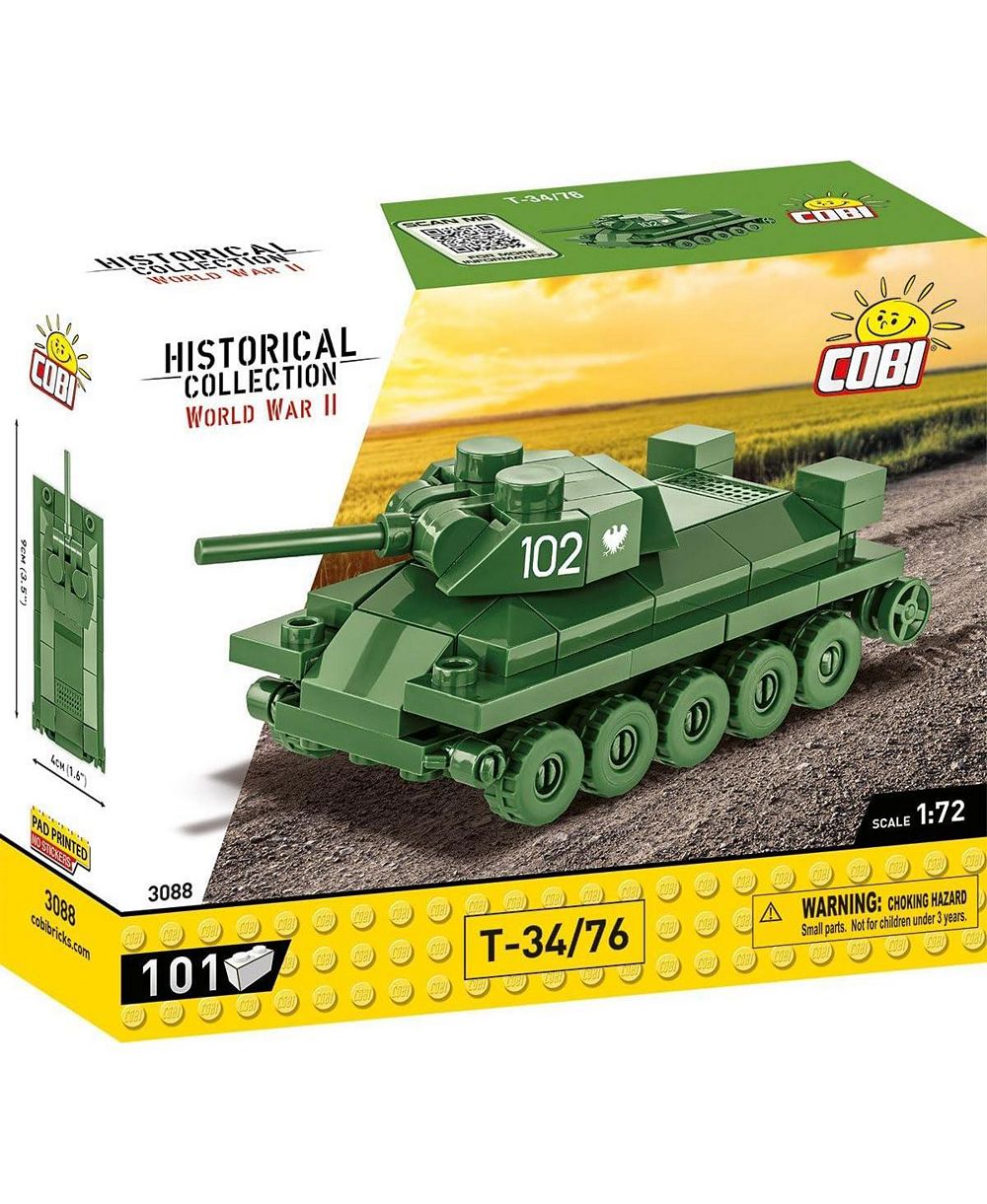 COBI историческая коллекция WWII, набор для строительства танка T-34/76, 101 деталь, для детей от 6 лет