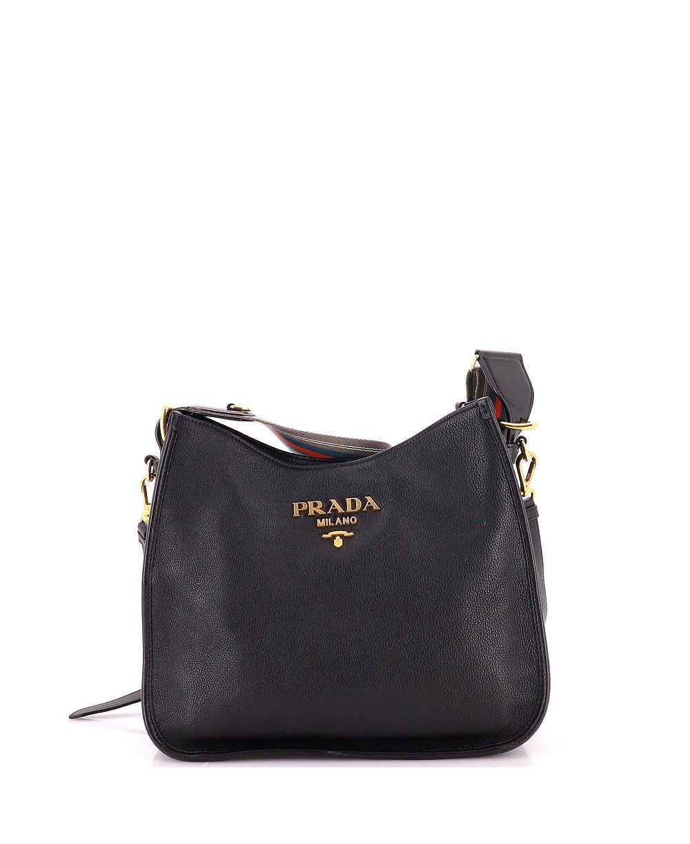 Pre-Owned Prada Сумка Hobo Vitello Daino среднего размера с двумя ремнями