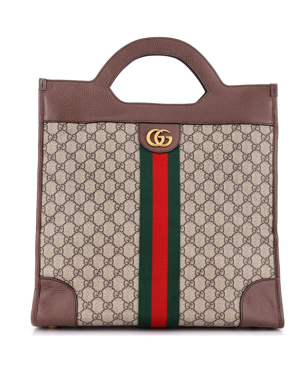 Pre-Owned Gucci большая сумка Ophidia из тисненой кожи с вырезанной ручкой и принтом GG, средний размер