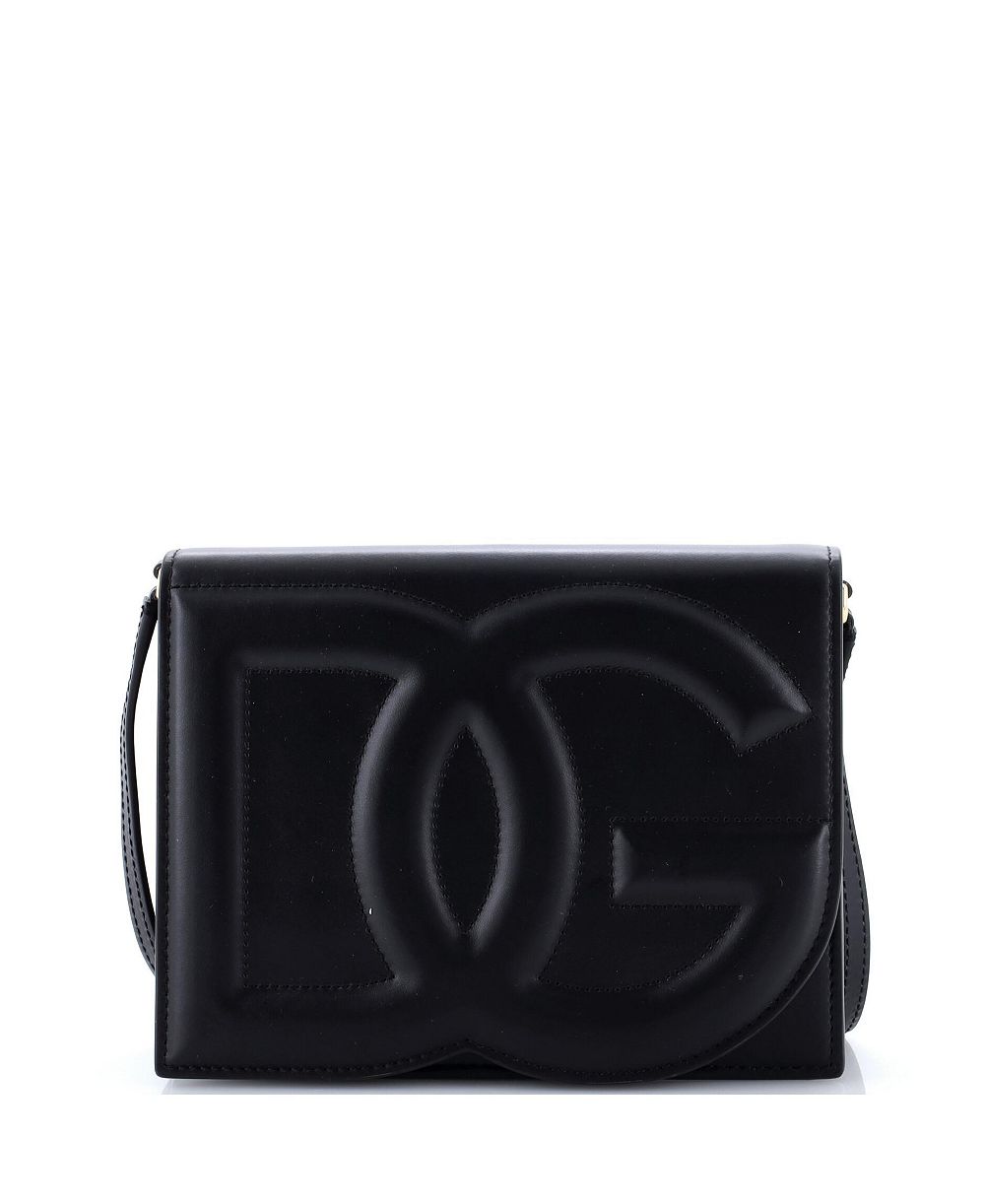 Pre-Owned Dolce and Gabbana Small DG Logo Flap Shoulder Bag Leather