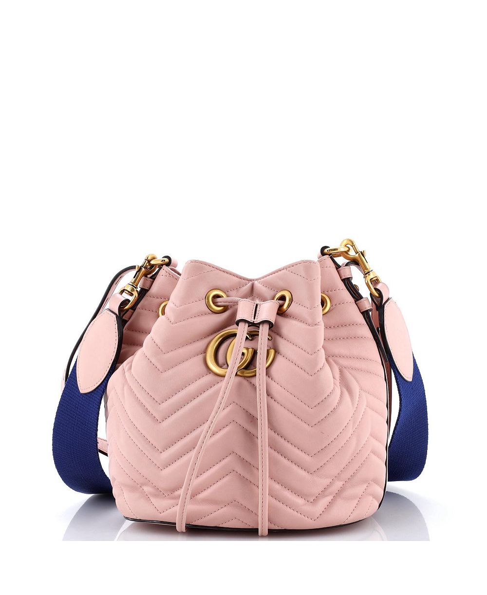 Pre-Owned Gucci маленькая сумка-ведро GG Marmont из стеганой кожи