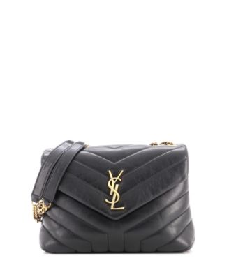 Pre-Owned Saint Laurent маленькая сумка Loulou через плечо из стеганой кожи с ромбовидным узором