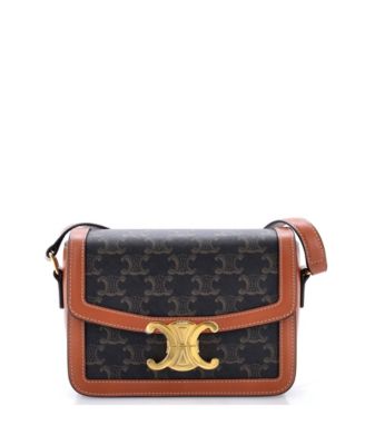 Б/у сумка Celine Teen Triomphe Shoulder Bag из лакированного канваса с тиснением Triomphe