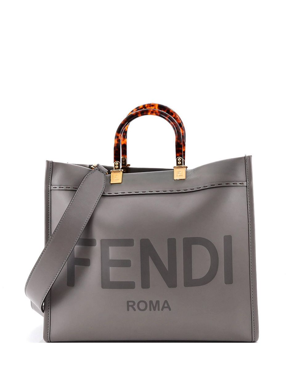 Pre-Owned Fendi средняя кожаная сумка-шоппер Sunshine