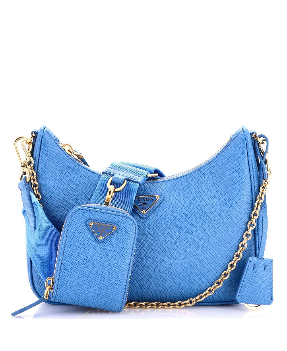 Pre-Owned Prada Small Re-Edition 2005 плечевая сумка из кожи сафьяно
