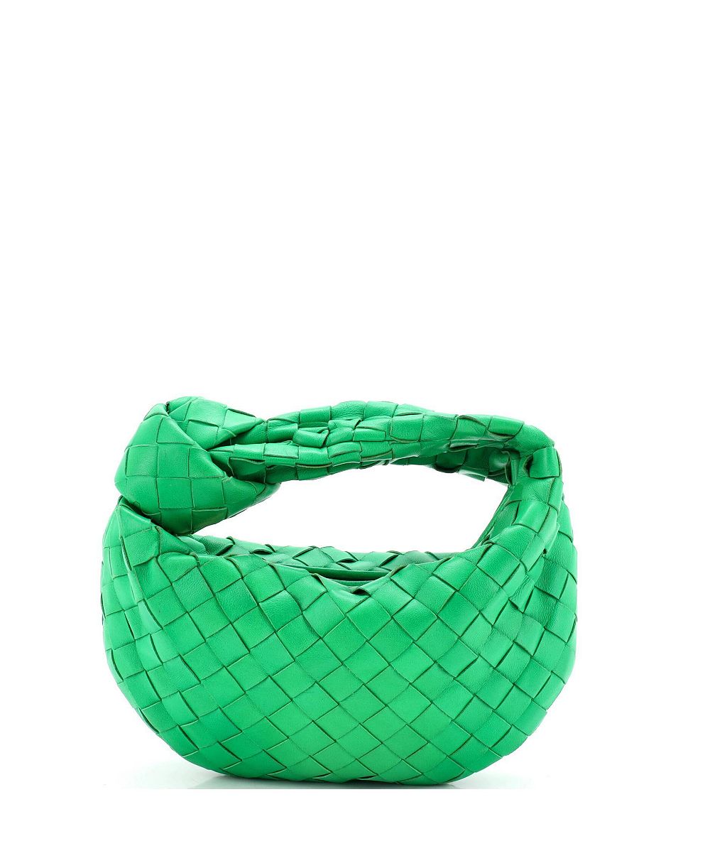 Б/у маленькая сумка Bottega Veneta Mini BV Jodie Hobo из кожи нппа с плетением intrecciato