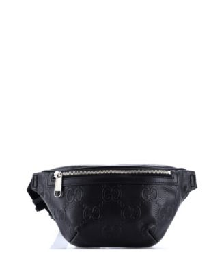 Pre-Owned Gucci Маленькая поясная сумка из перфорированной кожи с тиснением GG