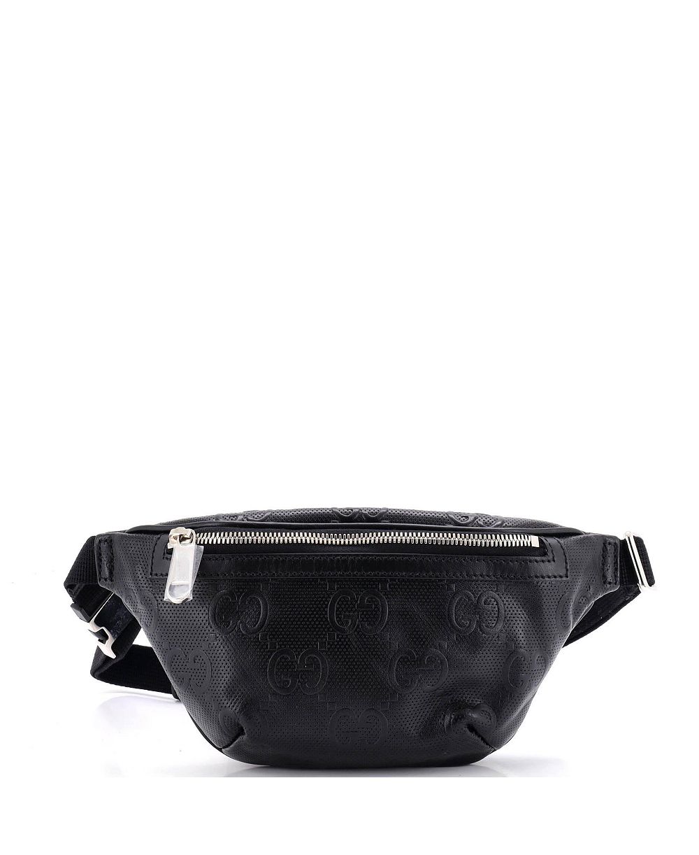 Pre-Owned Gucci маленькая поясная сумка GG с тиснением и перфорацией, кожаная