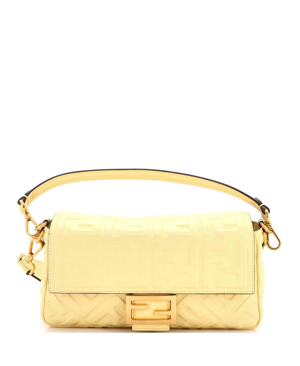 Pre-Owned Fendi Сумка Baguette NM среднего размера из кожи с тиснением Zucca