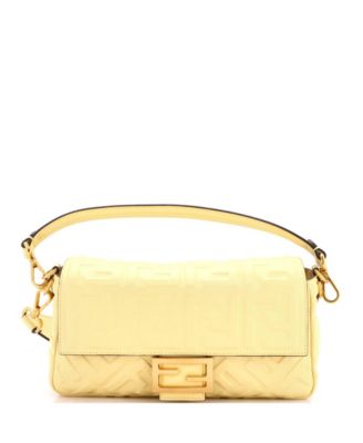 Pre-Owned Fendi Сумка Baguette NM среднего размера из кожи с тиснением Zucca