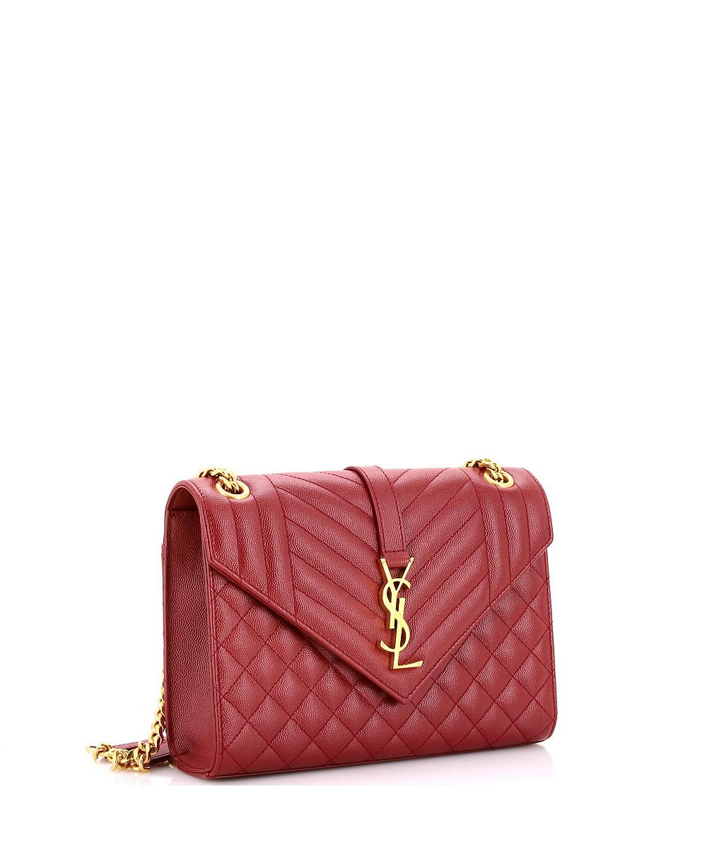 Б/у сумка-конверт Saint Laurent Medium Classic Monogram из мателассированной кожи сmixed-узором