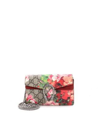 Pre-Owned Gucci Super Mini Dionysus Bag Blooms Print GG Coated Canvas