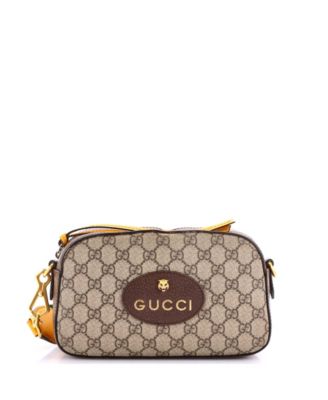 Б/У сумка-мессенджер Gucci Neo Vintage из лакированной ткани GG с принтом камеры