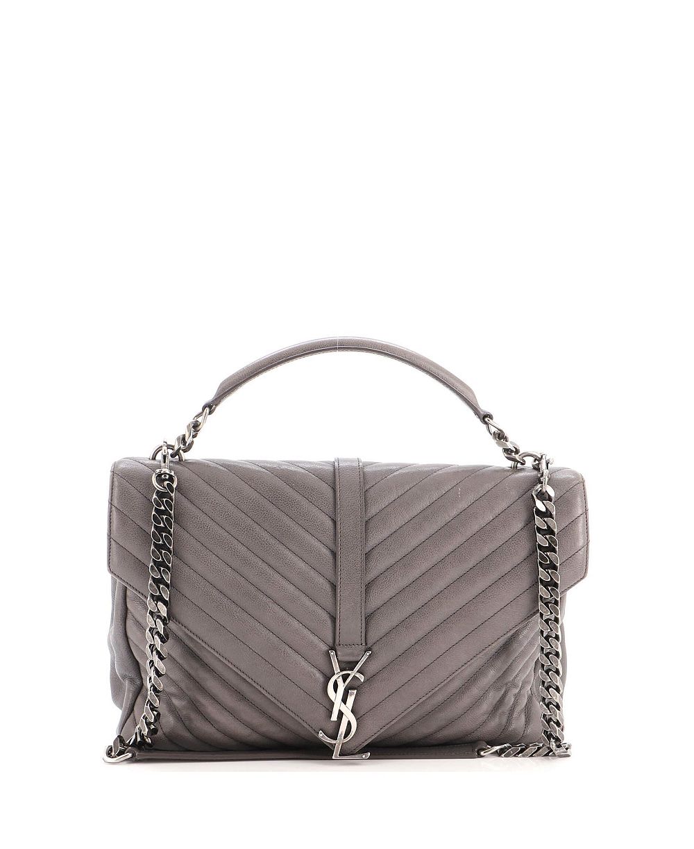 Pre-Owned Saint Laurent средняя сумка Classic Monogram College Matelasse Chevron из кожи