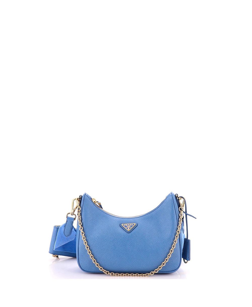 Б/у сумка-мессенджер Prada Small Re-Edition 2005 из кожи Сафьяно