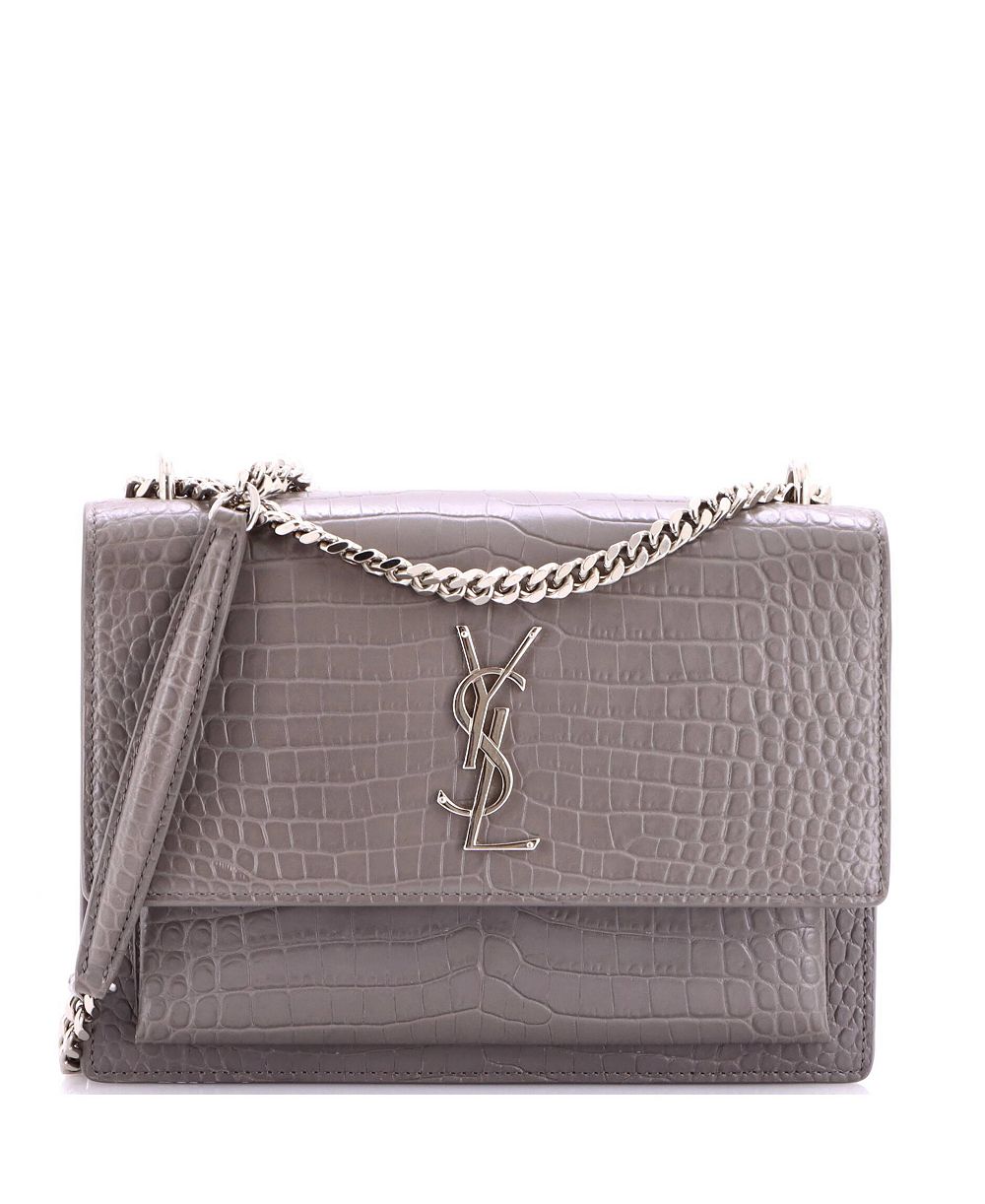 Pre-Owned Saint Laurent Medium Sunset Crossbody Bag Embossed Leather
