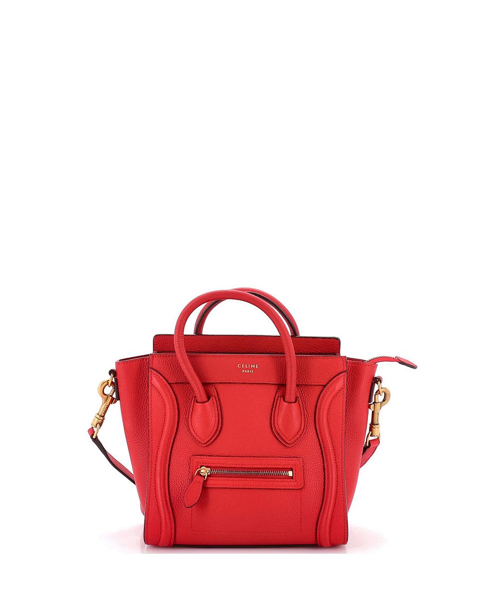 Б/у маленькая сумка Celine Nano Luggage из зернистой кожи