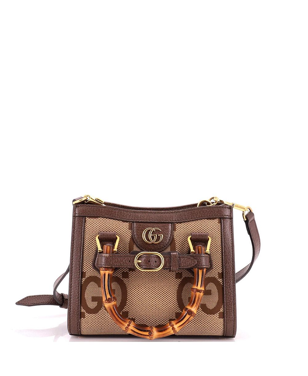 Pre-Owned Gucci большая сумка-тоут Mini Diana NM с бамбуковой ручкой из ткани GG Canvas