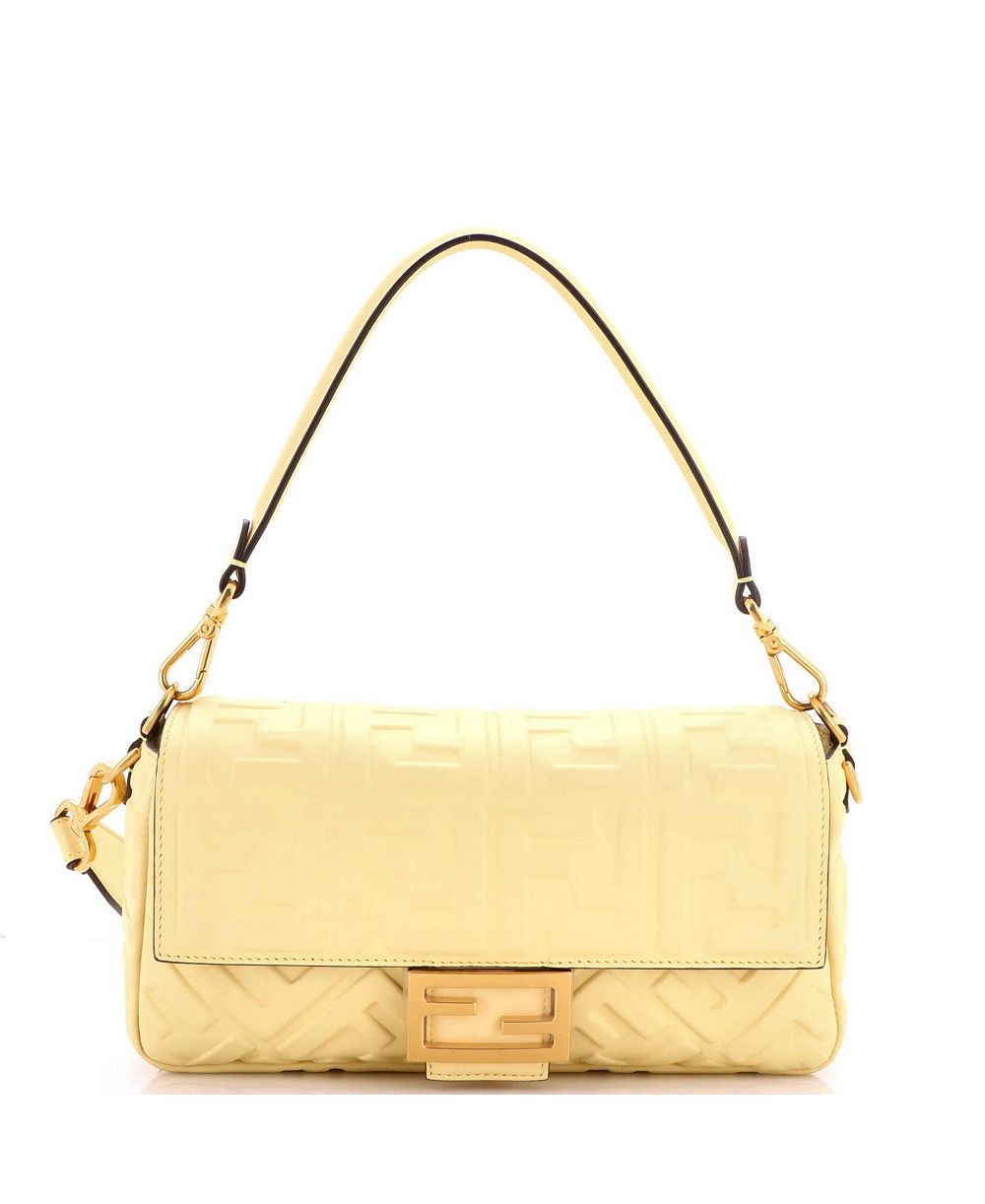 Pre-Owned Fendi сумка Baguette среднего размера из кожи с тиснением Zucca, новое состояние