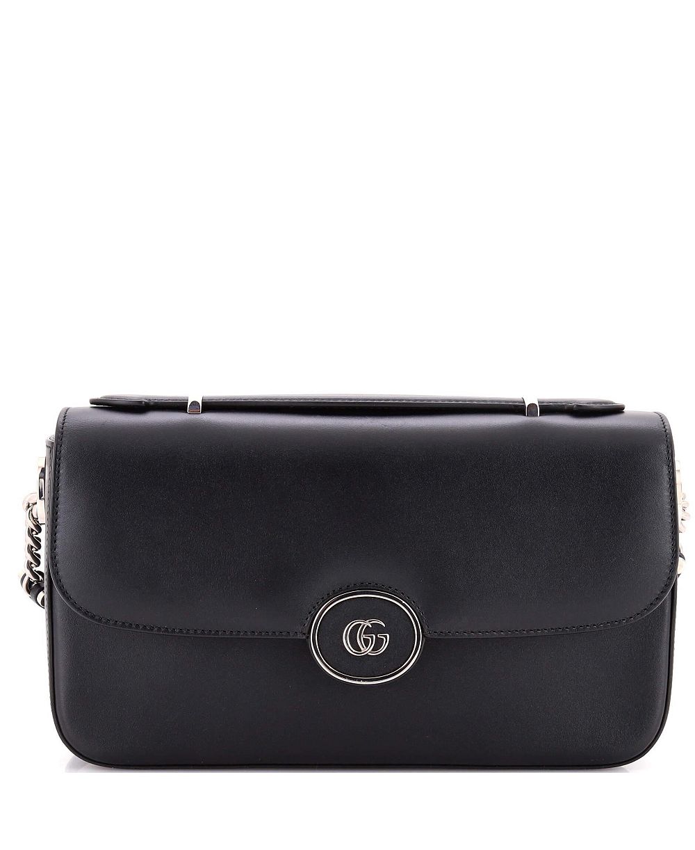 Pre-Owned Gucci маленькая сумка через плечо GG Flap из кожи, размер Petite